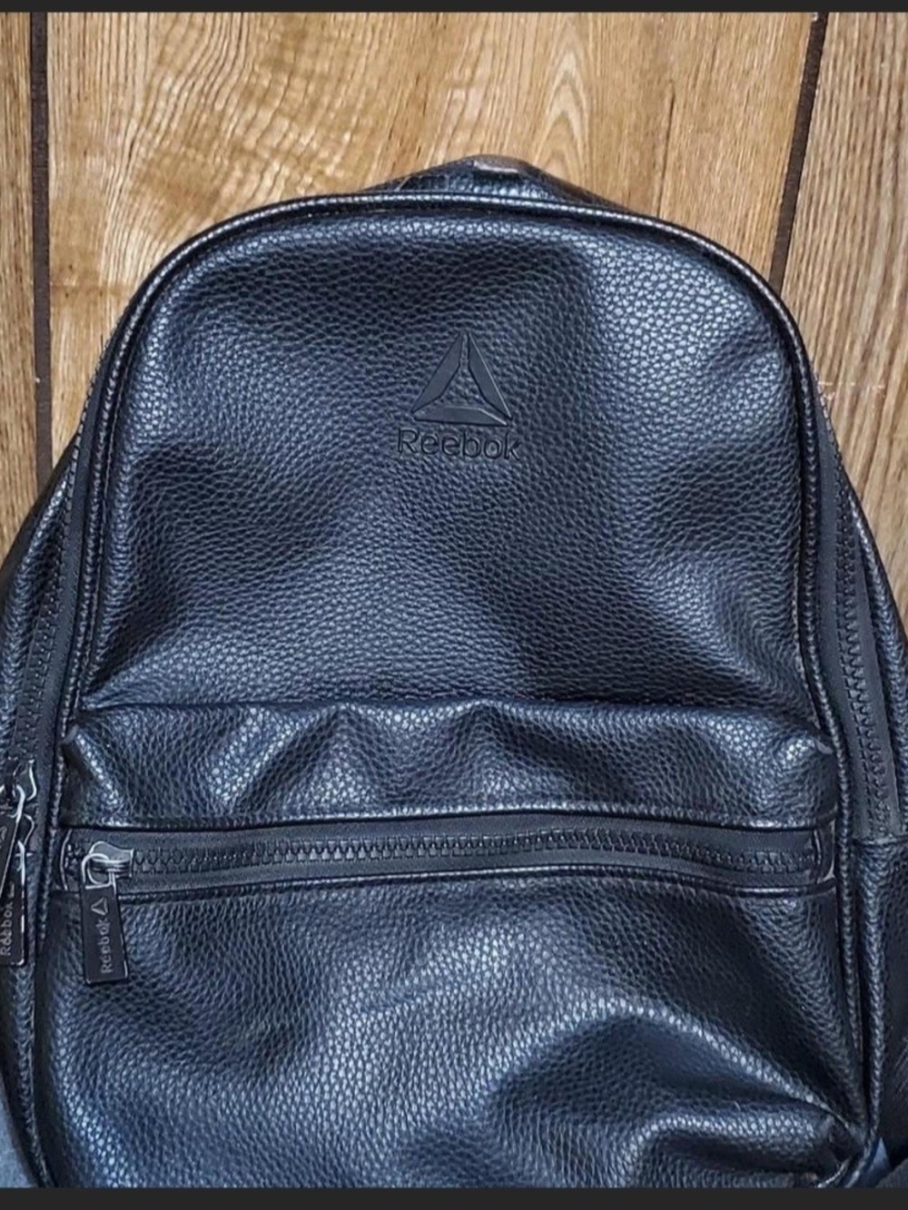 Reebok Black Faux Leather Men's Backpack